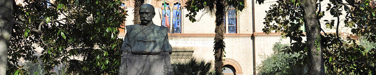 Particolare del busto di Augusto Righi presso il Dipartimento di Astronomia e Fisica di Bologna