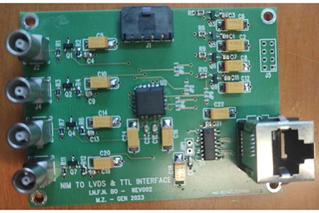 scheda di conversione segnali nim TTL-LVDS
