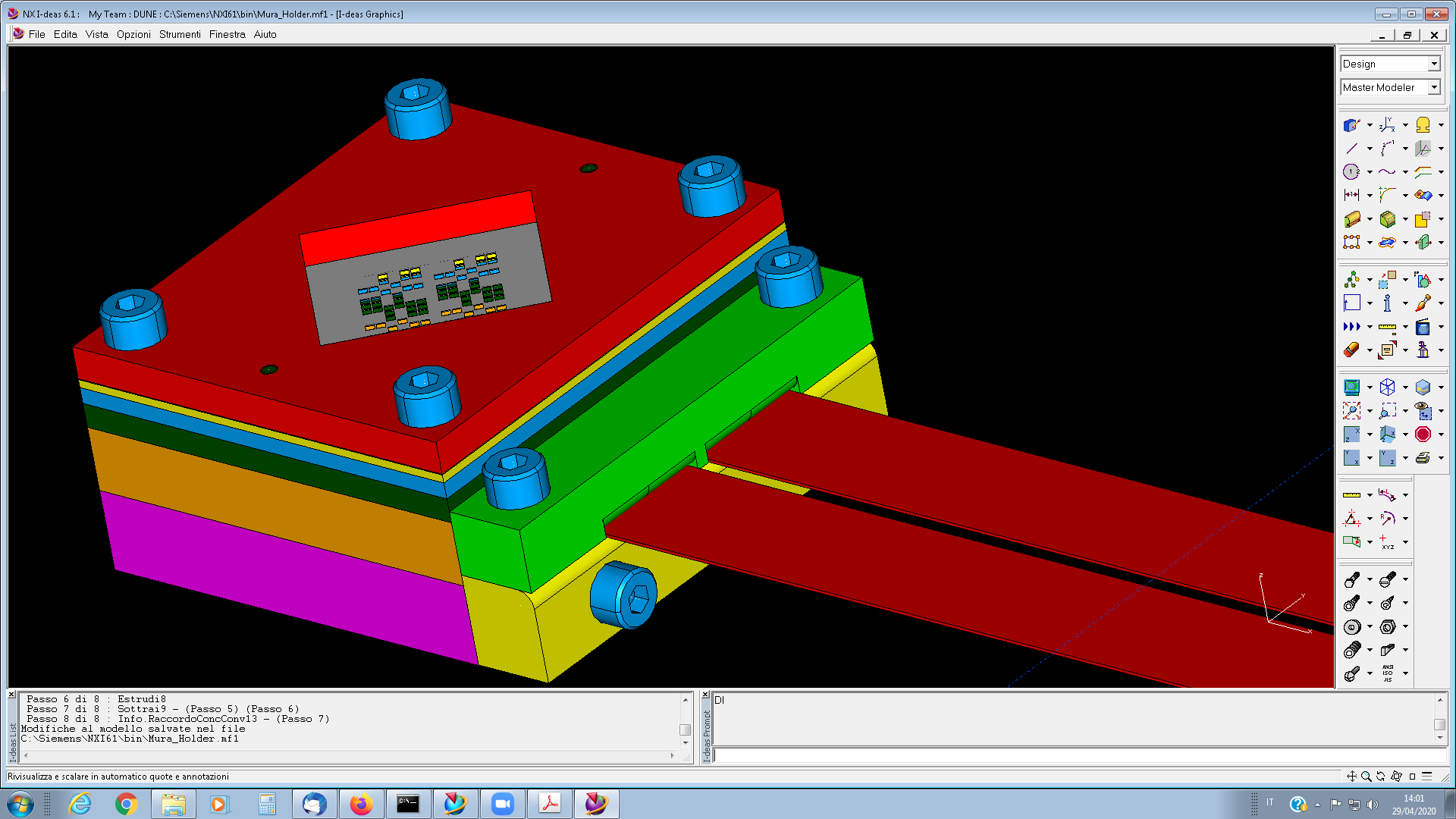 Image of Mechanical project of the SiPM matrix holder