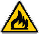 Cartello di avvertimento: Materiale infiammabile o alta temperatura