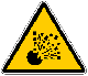 Cartello di avvertimento: Materiale esplosivo