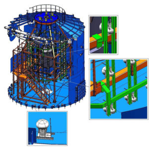XENON: 3D model detail of the PMT system