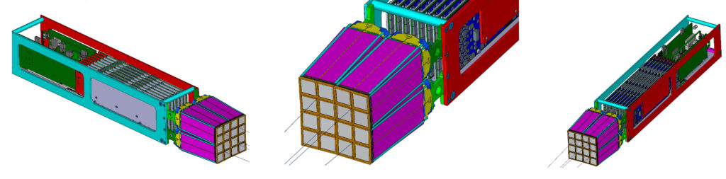 Rendering of the detectors and their support mechanics.