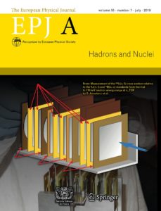 Esperimento N_TOF in copertina rivista European Physical Journal A (Luglio 2019)