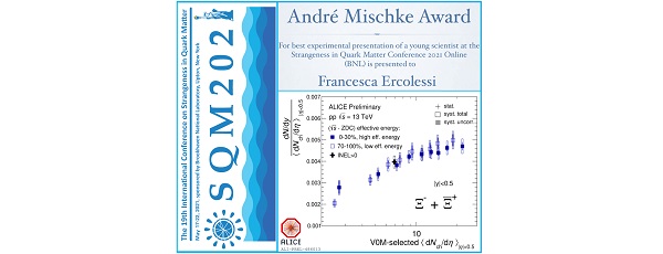 Figura sulla presentazione di Francesca Ercolessi premiata alla conferenza SQM con l'“Andre Mischke Young Scientist Award”